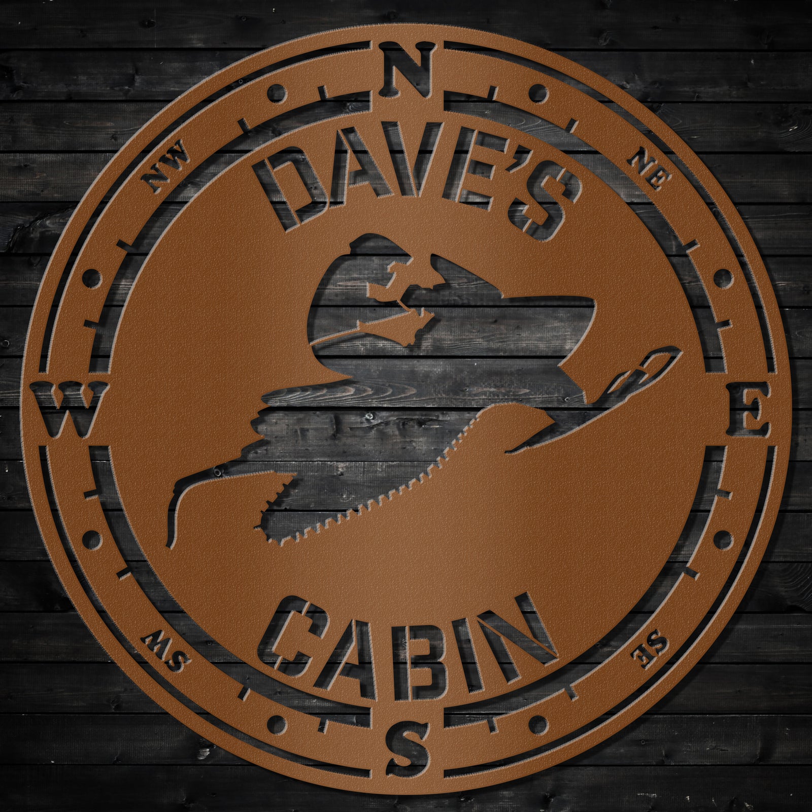 a metal sign that says james's cabin on it
