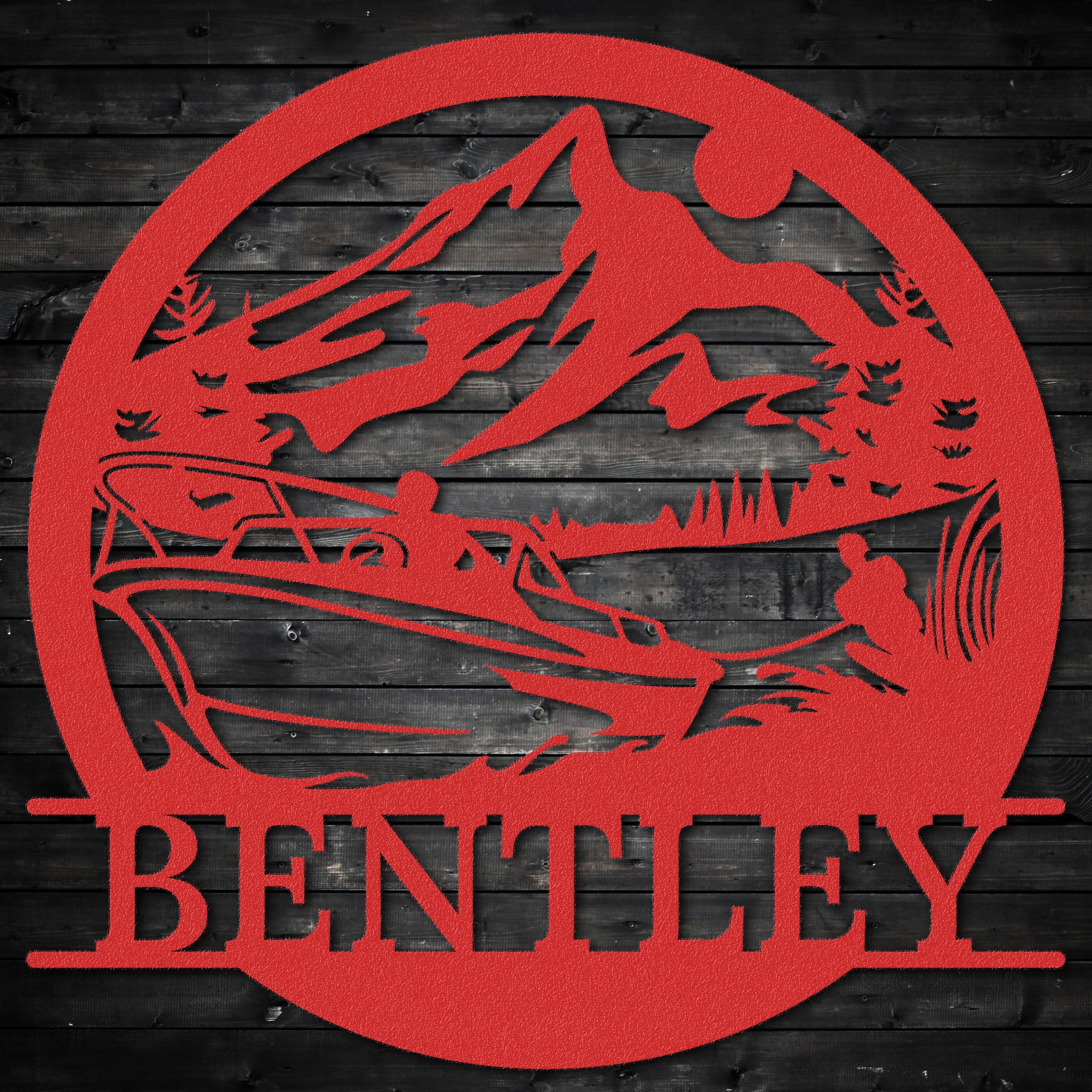Watercarved Wonders: Boat 'n Skier Metal Wall Art