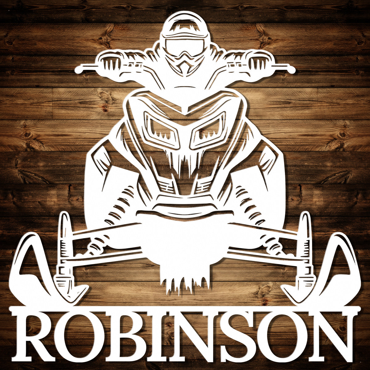 a person riding a motorcycle on a wooden background