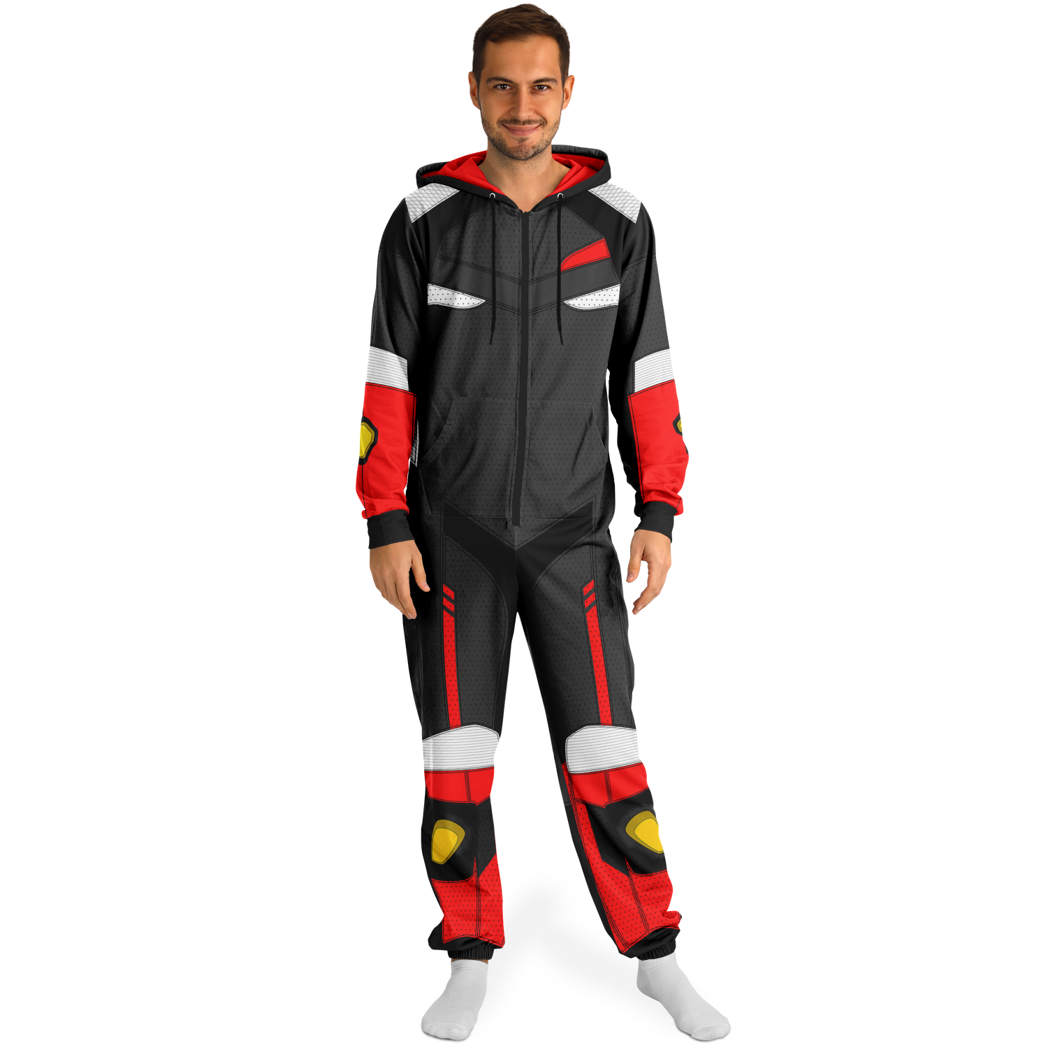 Black and Red Super Sport Jumpsuit - Adult