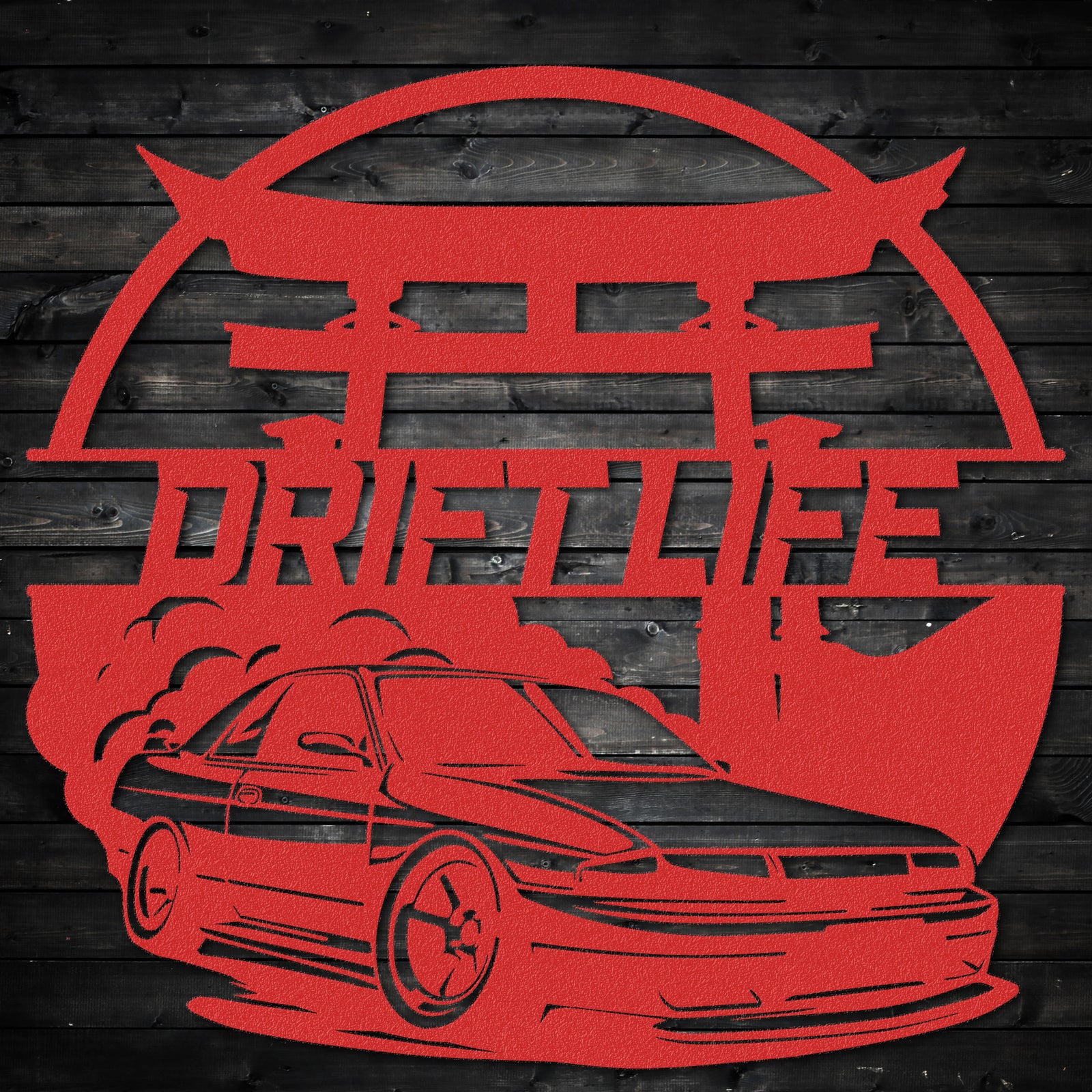 a picture of a car with the word drift life on it