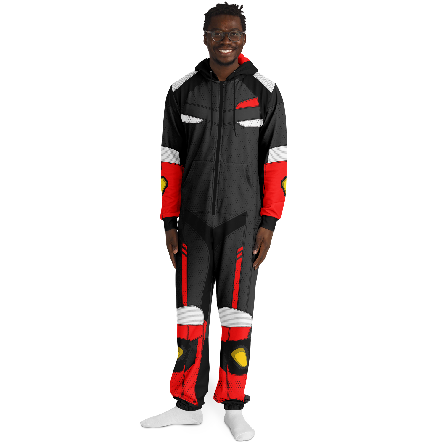 Black and Red Super Sport Jumpsuit - Adult