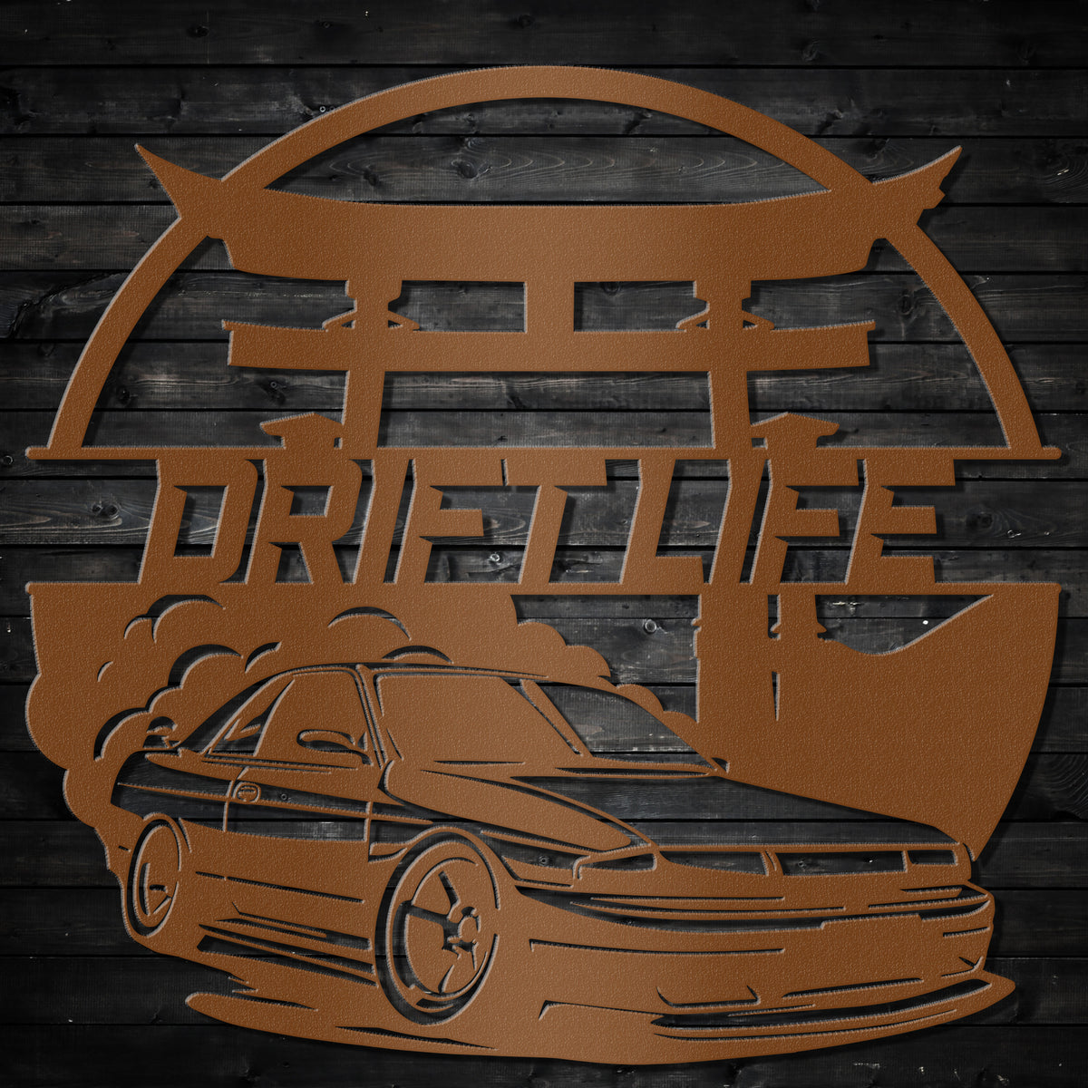 a picture of a car with the words drift life on it