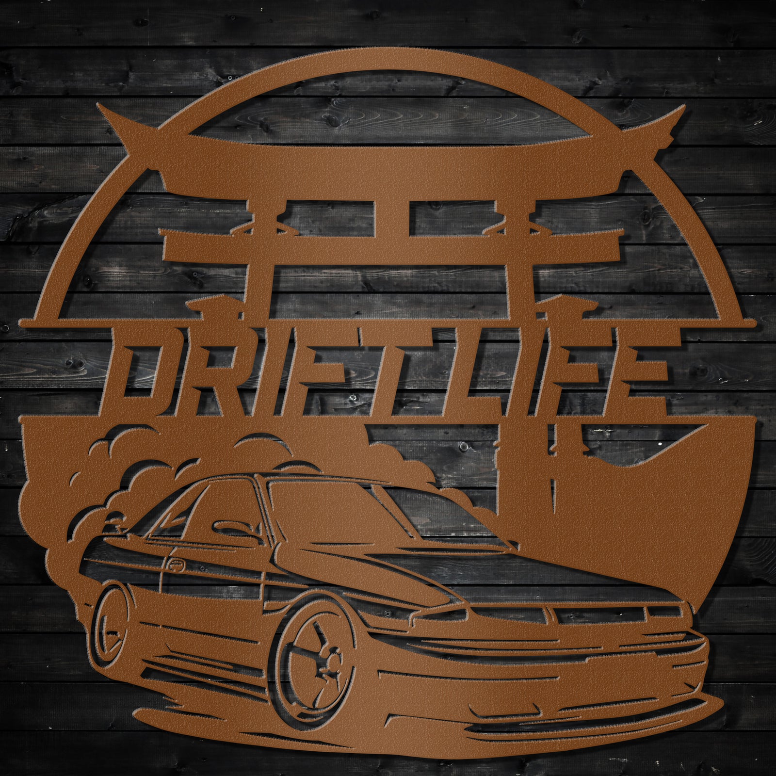 a picture of a car with the words drift life on it