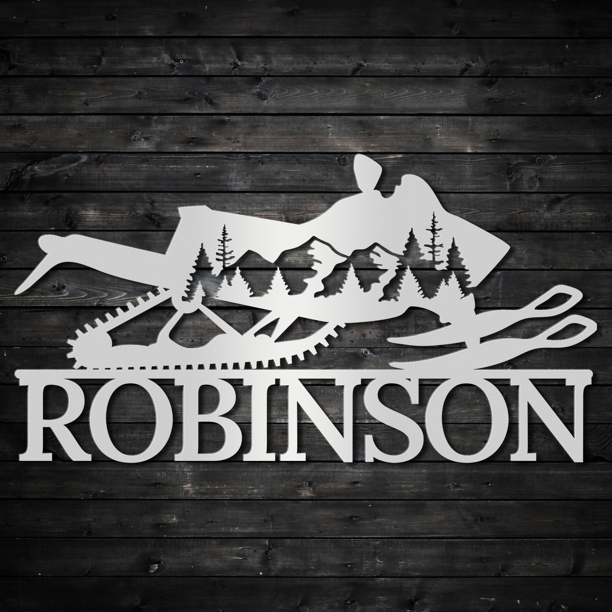 a metal sign that says robinson on it