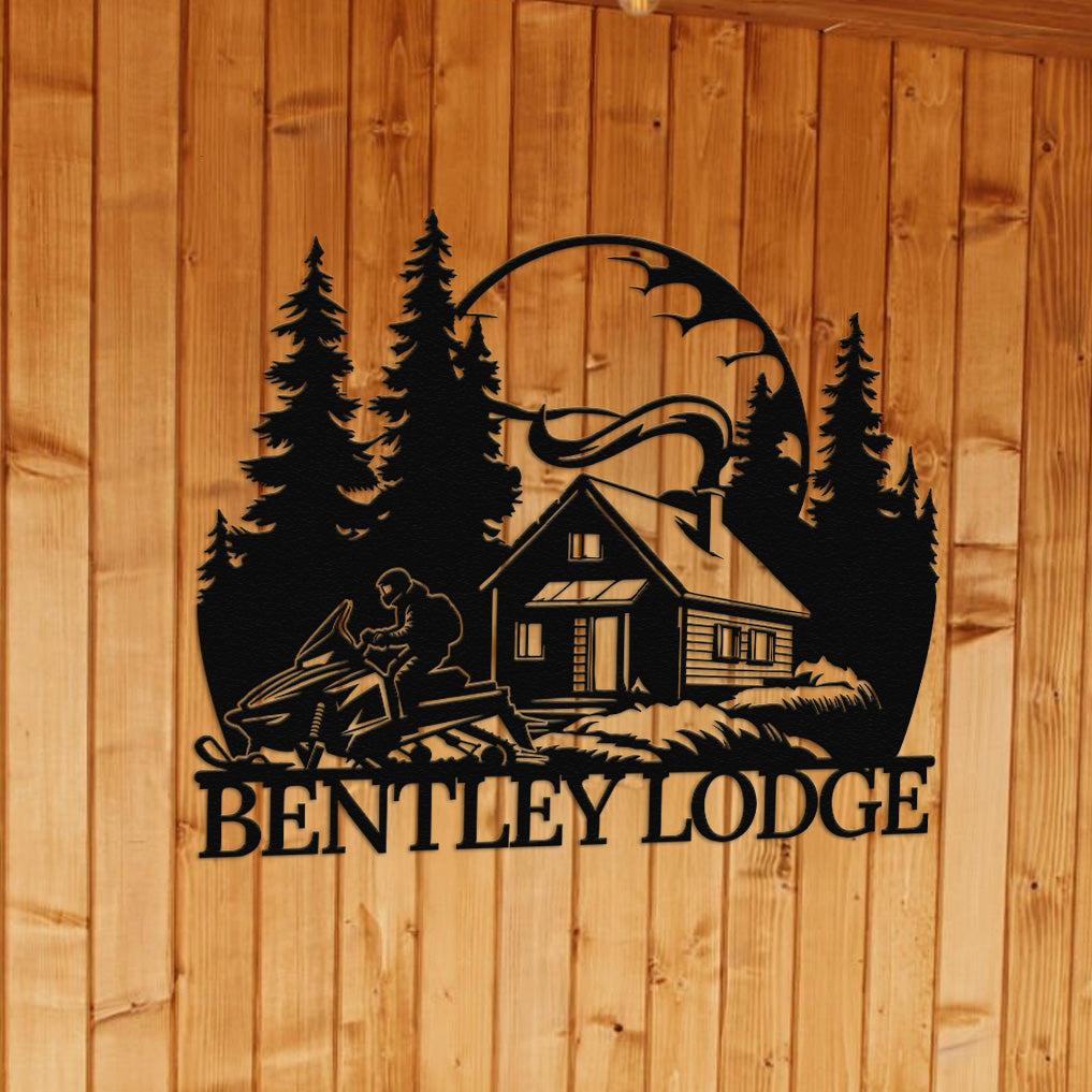 a wooden wall with a sign that says bentley lodge