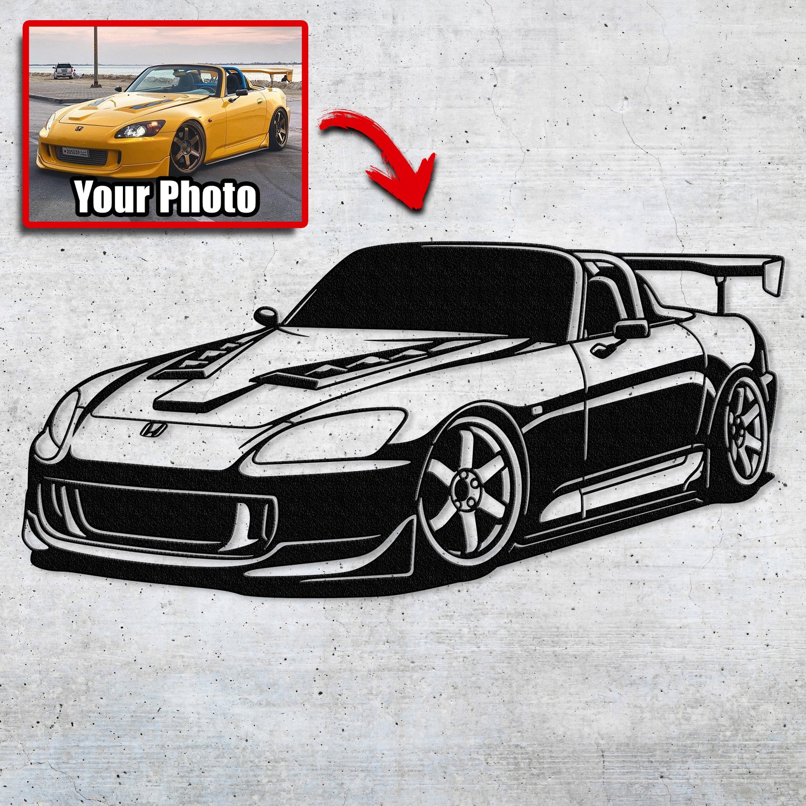 Turn Your Ride into Custom Metal Wall Art - 12 Colors