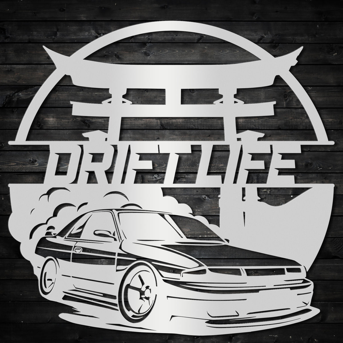 a car with the word drift life on it