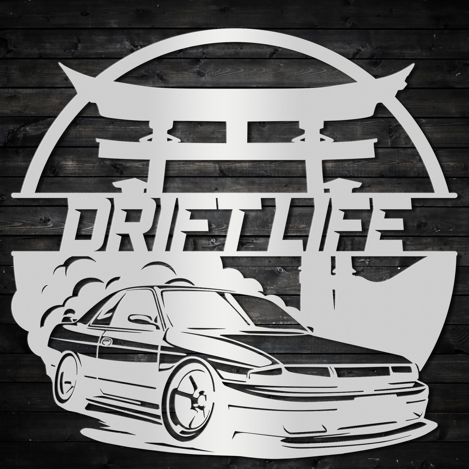 a car with the word drift life on it