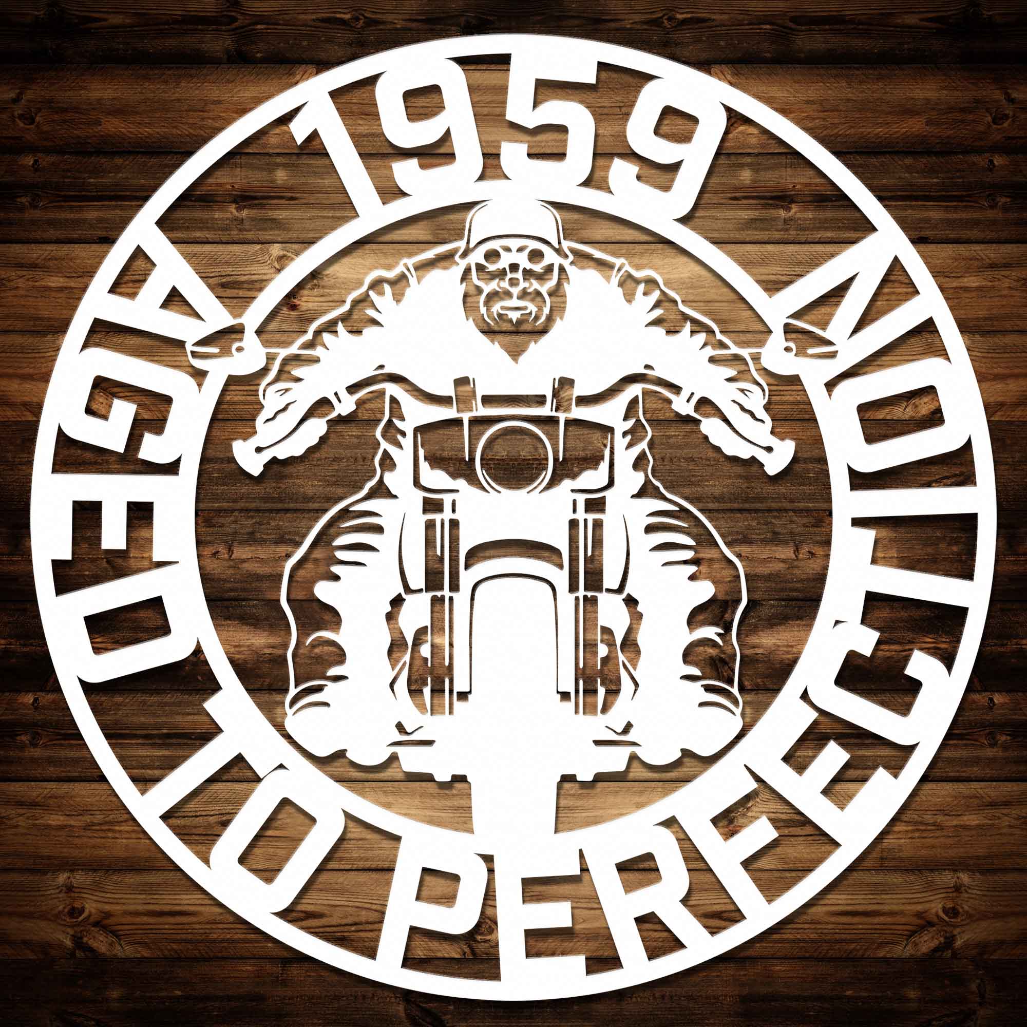 Biker Aged to Perfection - Personalized Metal Wall Art