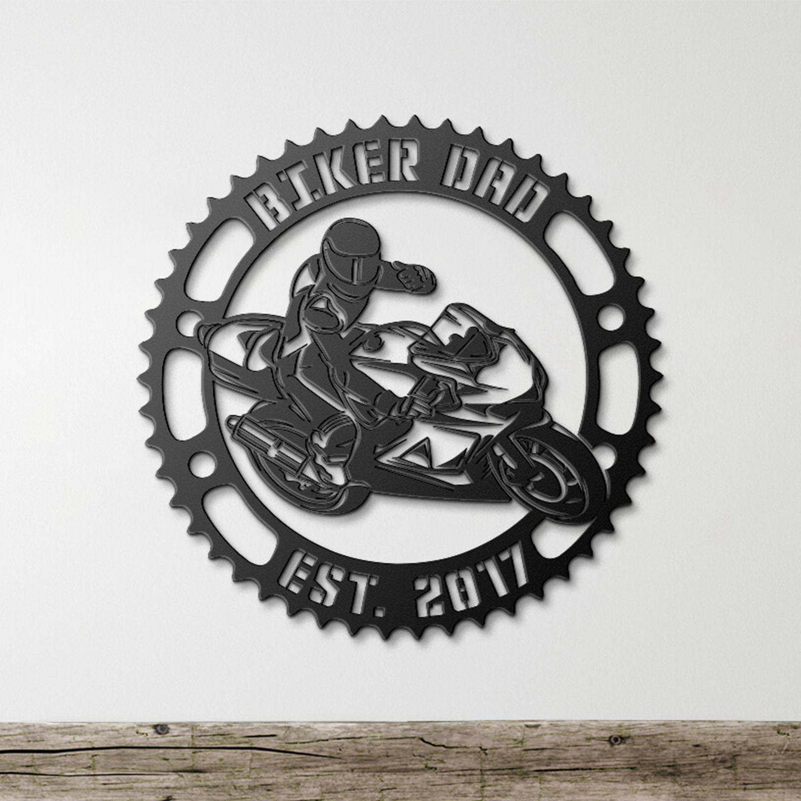 Super Sport Biker Dad - Personalized Metal Wall Art