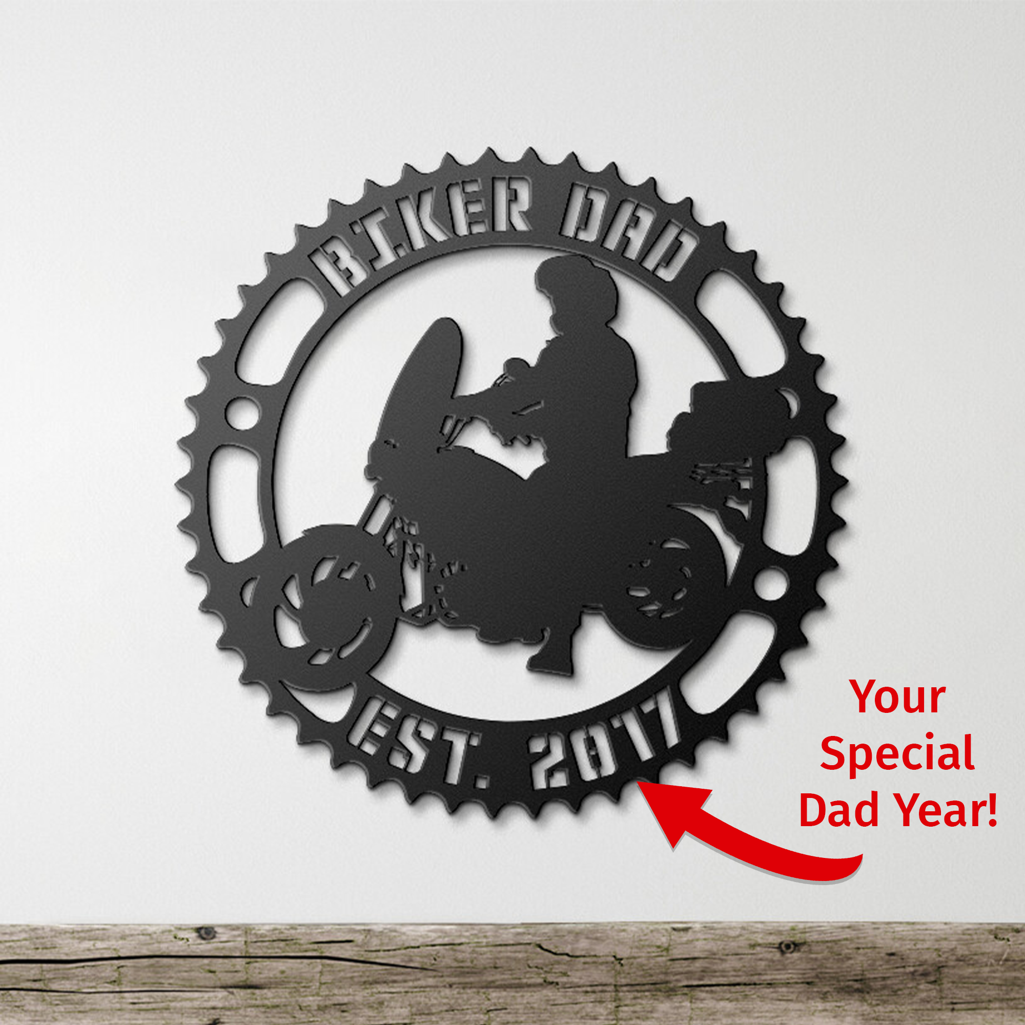 Touring Biker Dad - Personalized Metal Wall Art