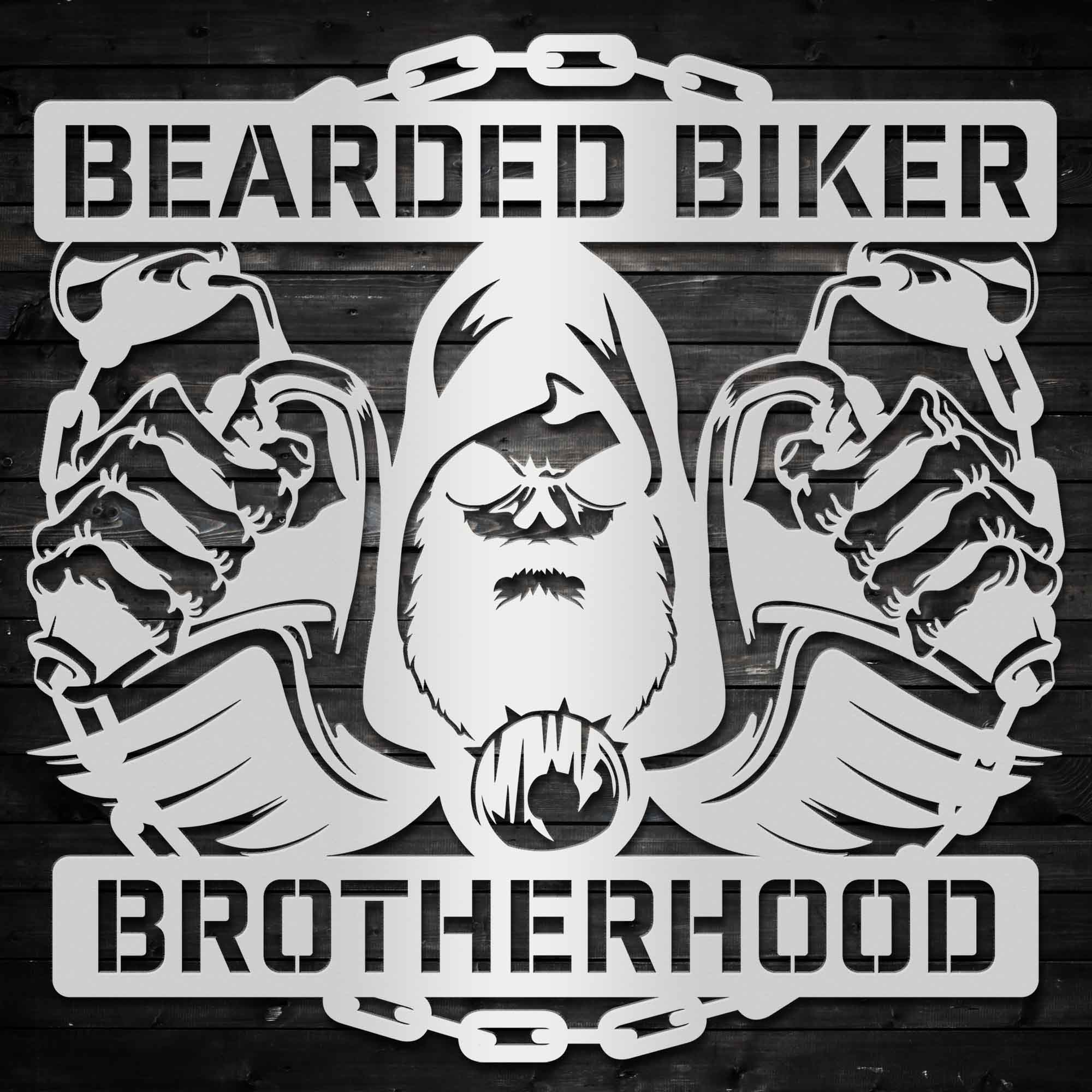 Bearded Biker - Personalized Metal Wall Art Metal Art - Throttle Mania