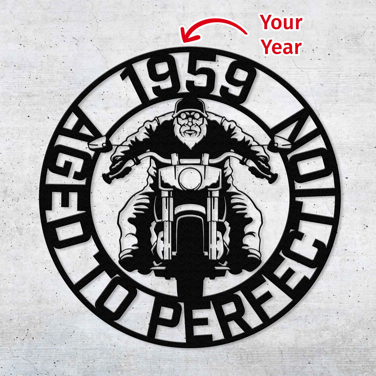 Biker Aged to Perfection - Personalized Metal Wall Art Metal Art - Throttle Mania