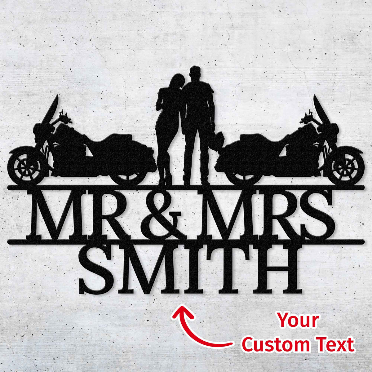 Biker Couple Road Kings - Personalized Metal Wall Art Metal Art - Throttle Mania