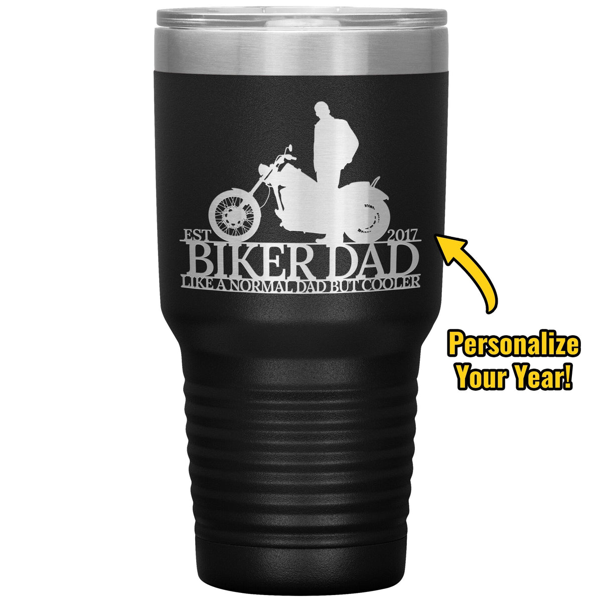 Biker Dad 30oz Personalized Tumbler Tumblers - Throttle Mania