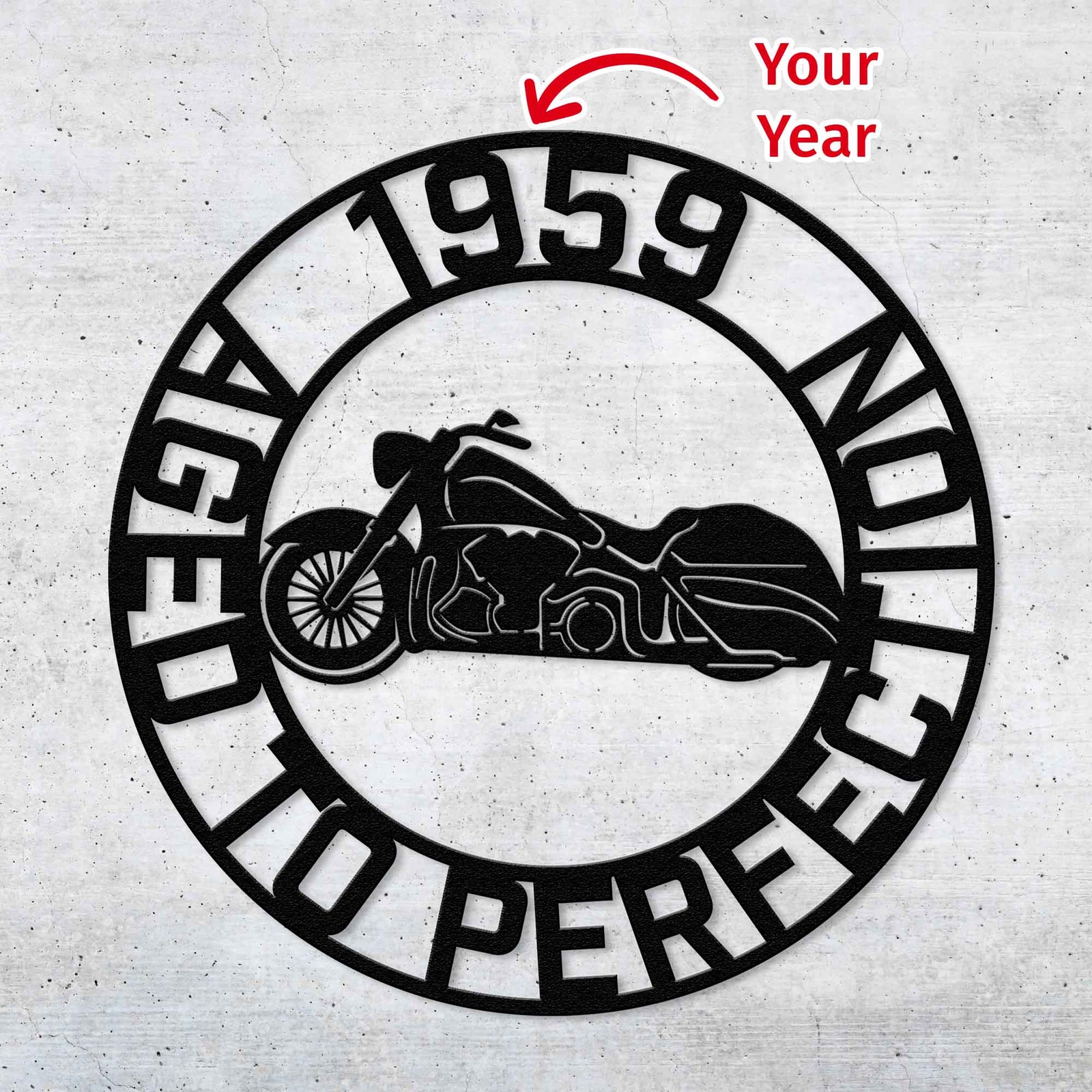 Classic Motorcycle Aged to Perfection - Personalized Metal Wall Art Metal Art - Throttle Mania