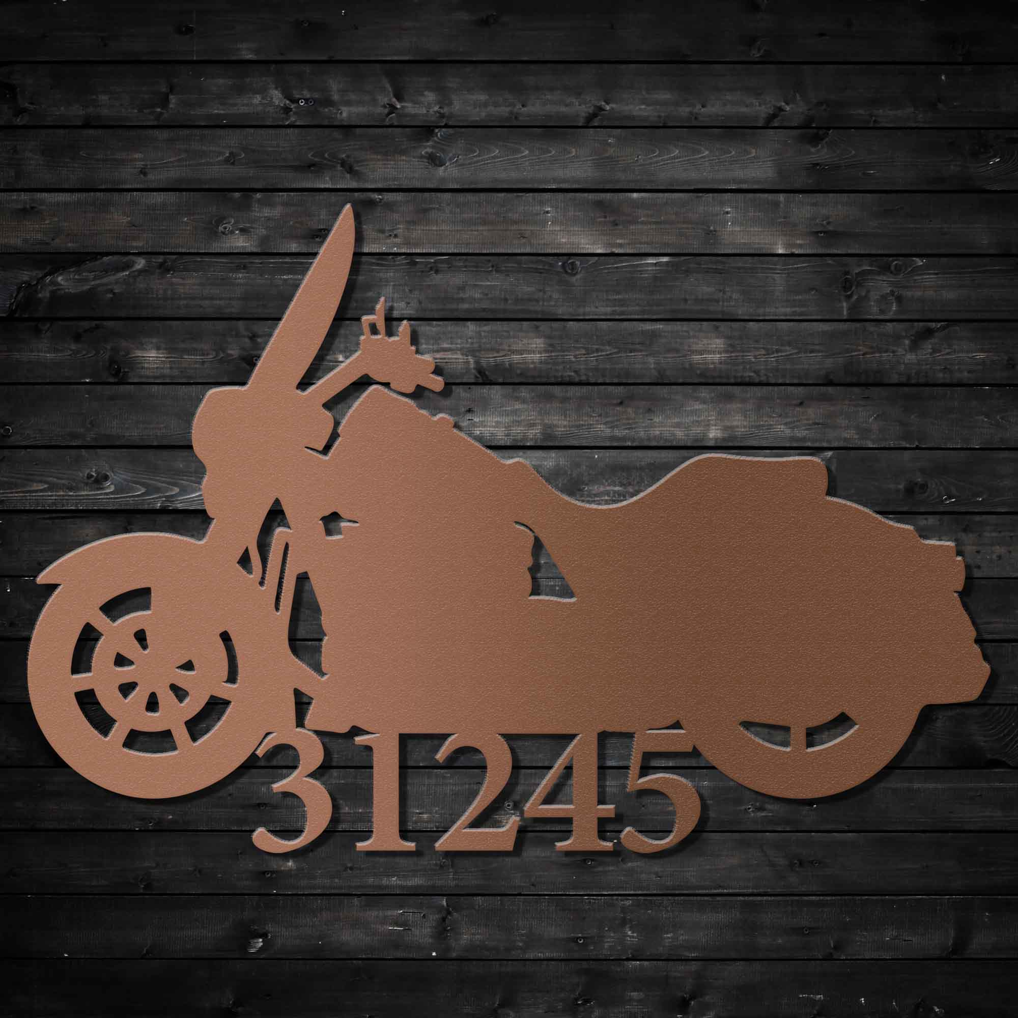 Classic Motorcycle - Personalized Metal Home Address Sign Metal Art - Throttle Mania