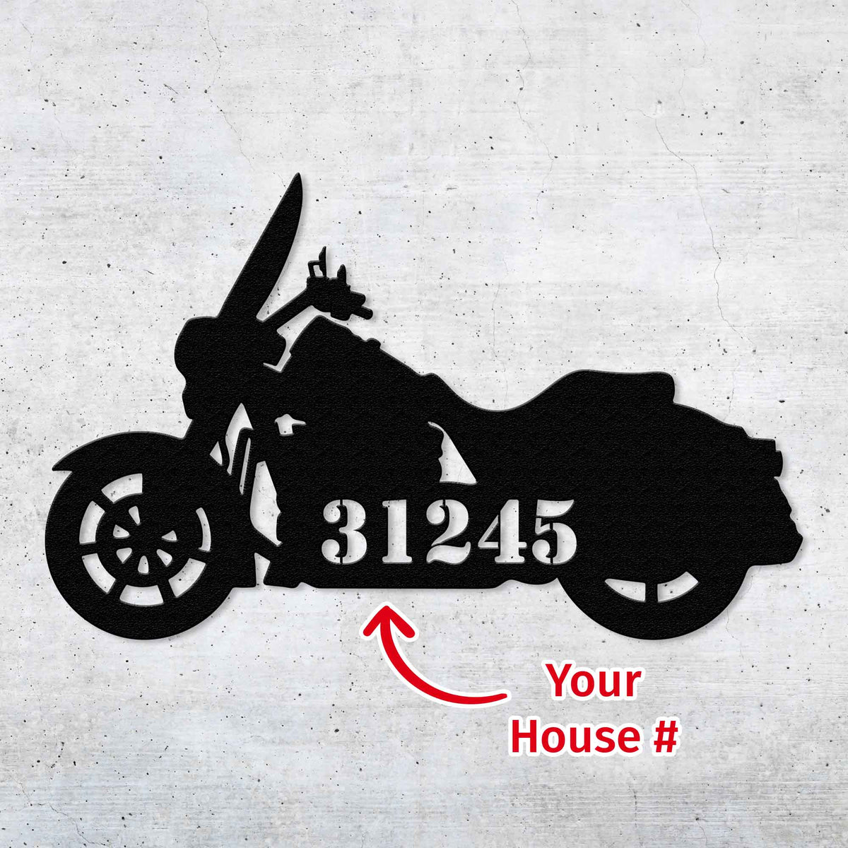 Classic Motorcycle - Personalized Metal Home Address Sign Metal Art - Throttle Mania