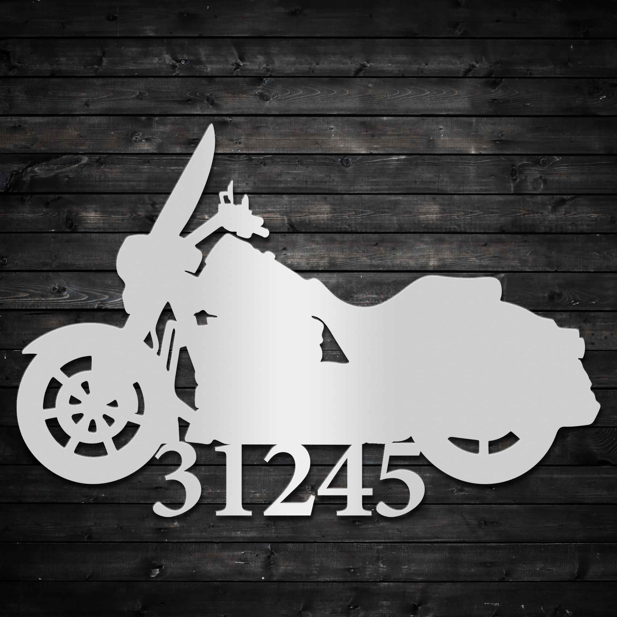 Classic Motorcycle - Personalized Metal Home Address Sign Metal Art - Throttle Mania