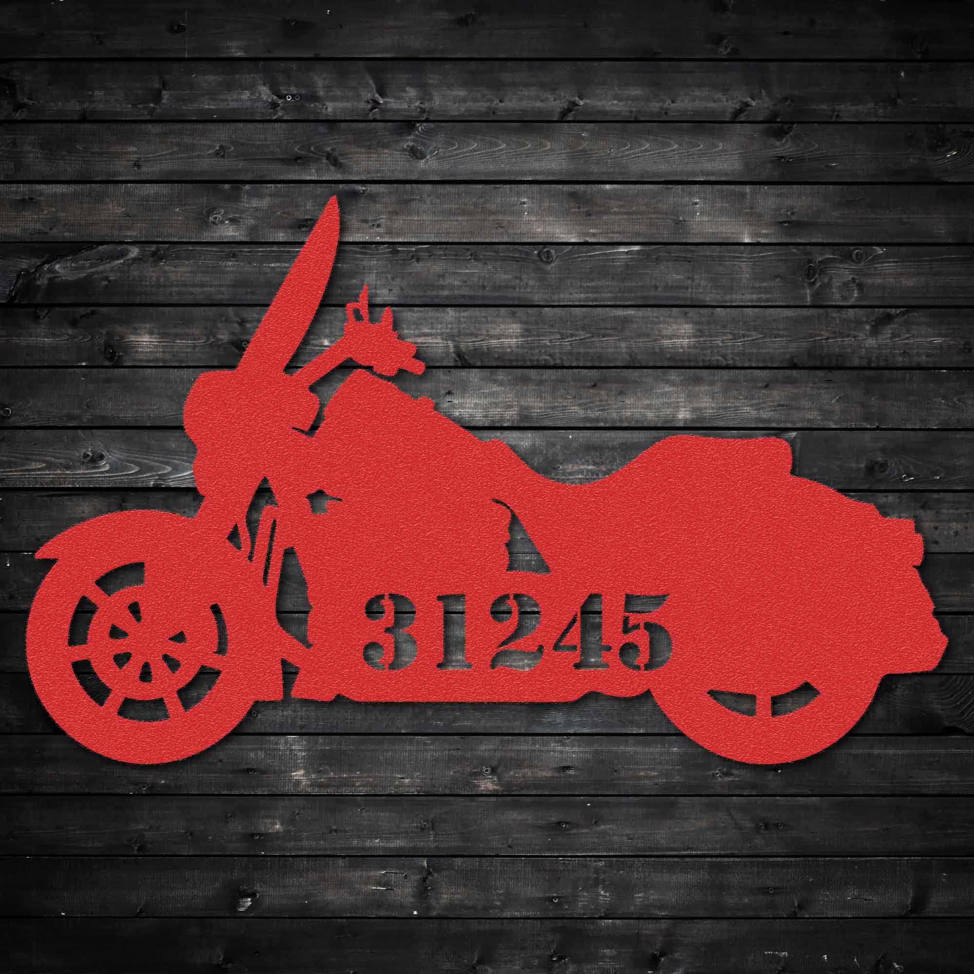 Classic Motorcycle - Personalized Metal Home Address Sign Metal Art - Throttle Mania