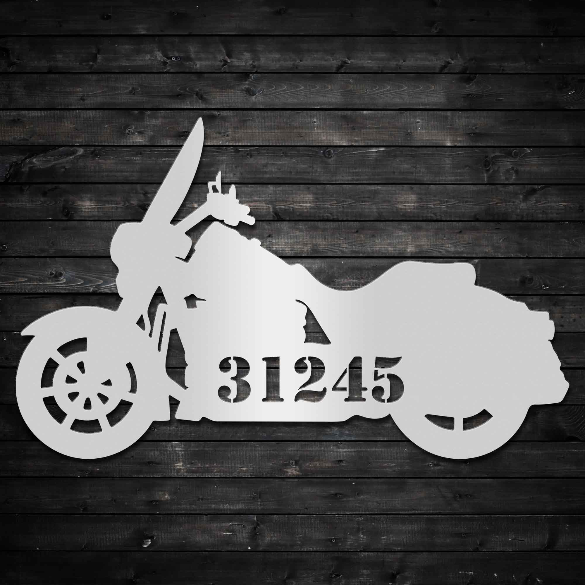 Classic Motorcycle - Personalized Metal Home Address Sign Metal Art - Throttle Mania