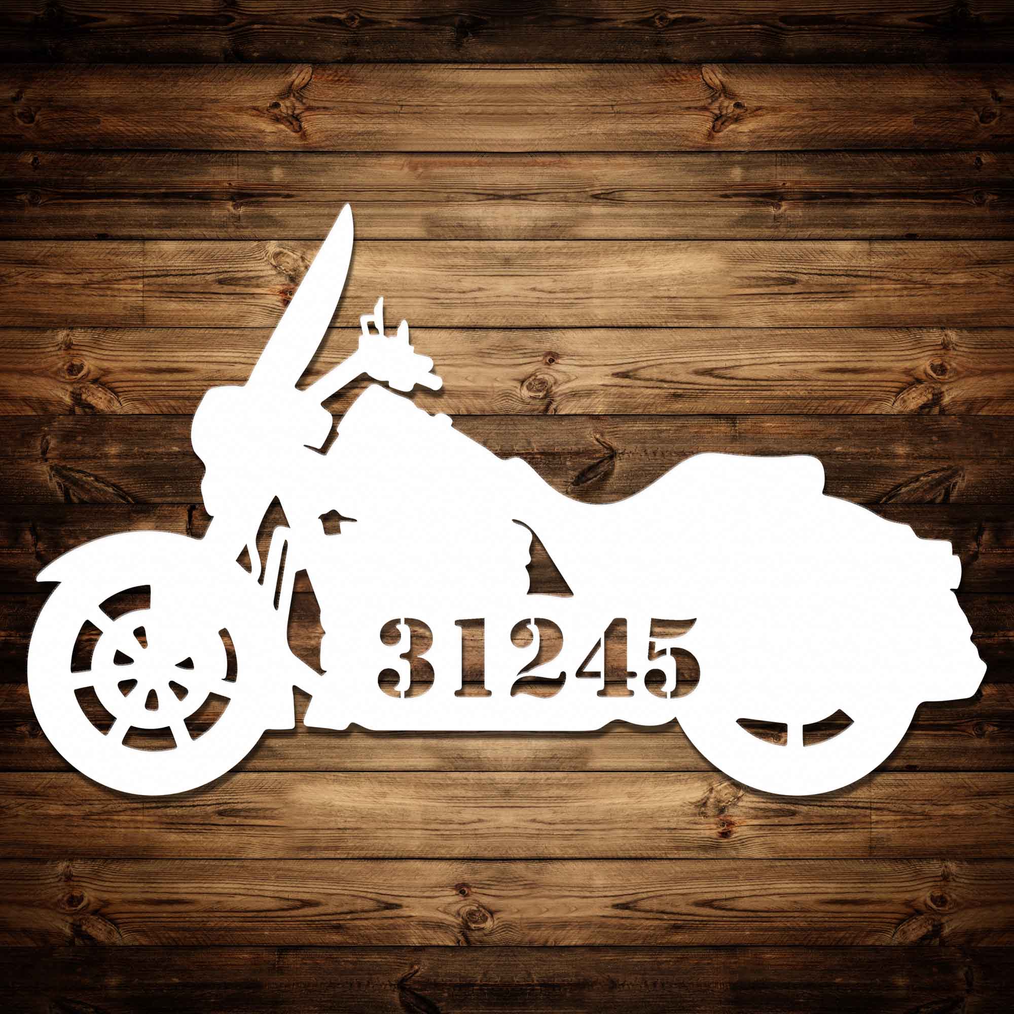 Classic Motorcycle - Personalized Metal Home Address Sign Metal Art - Throttle Mania