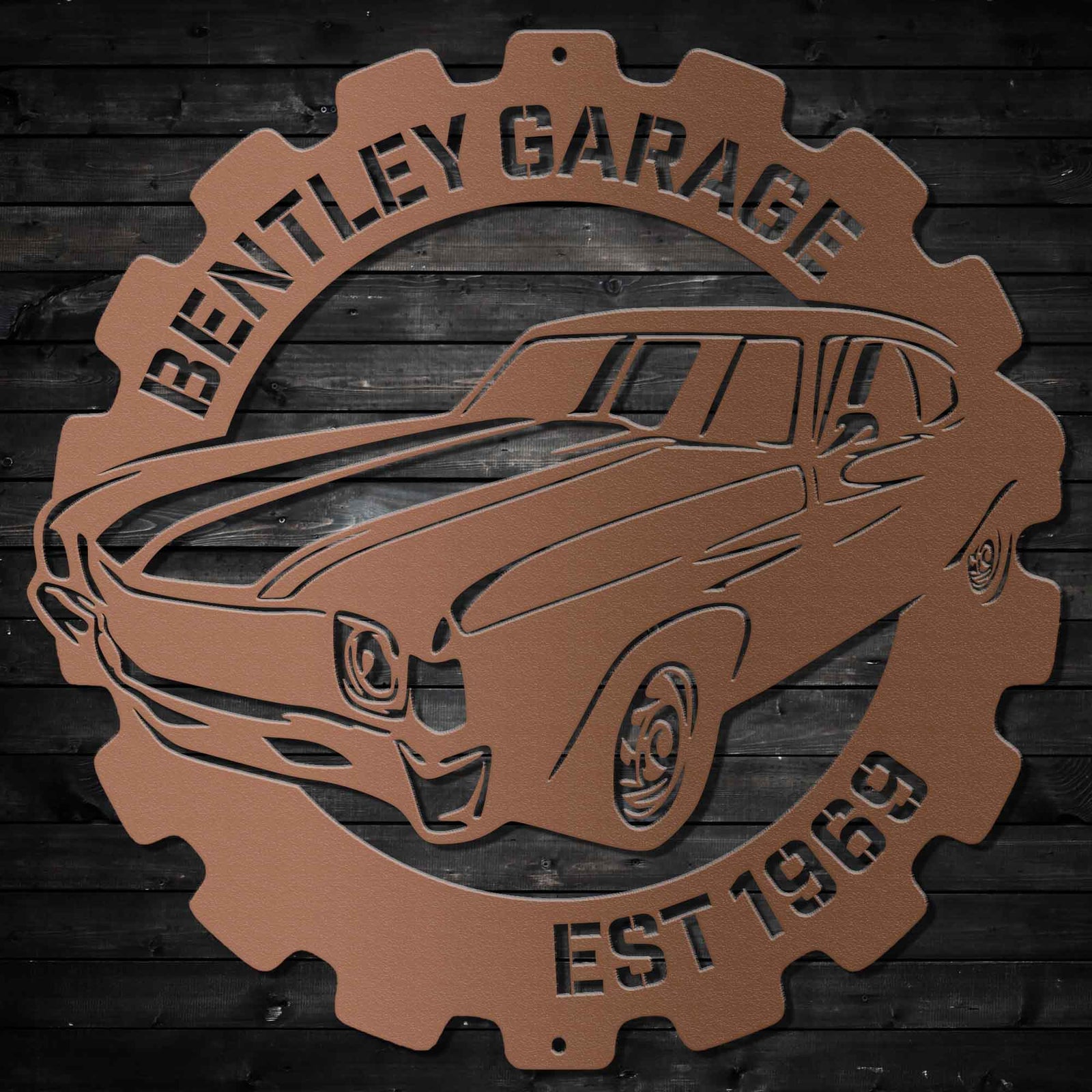 Classic Muscle Car Garage Sign - Personalized Metal Wall Art Metal Art - Throttle Mania