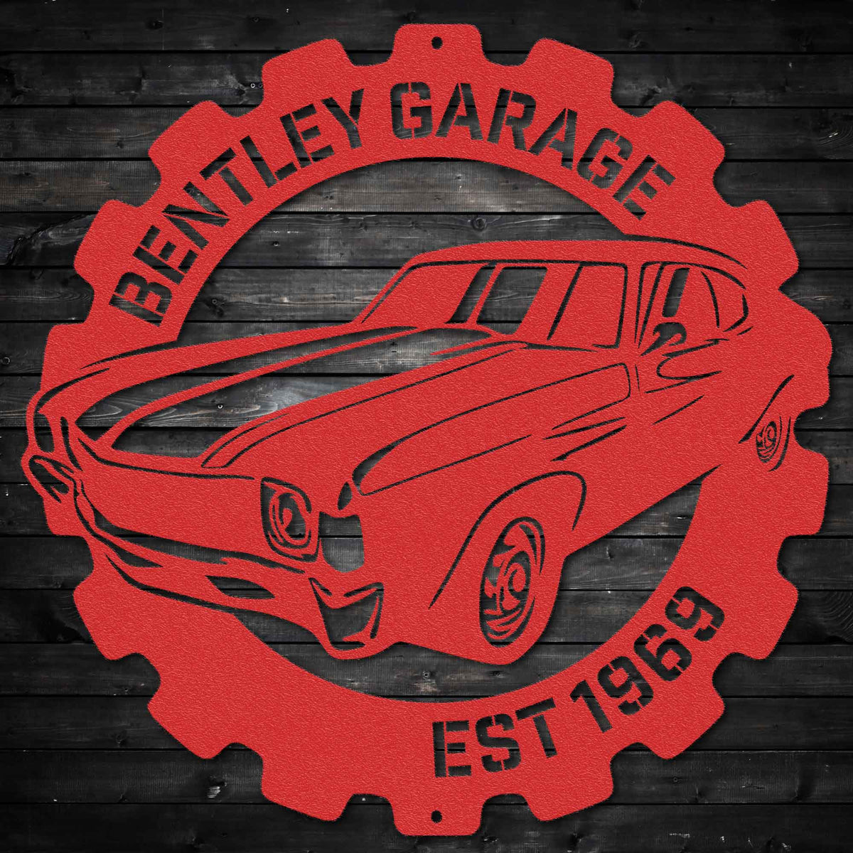 Classic Muscle Car Garage Sign - Personalized Metal Wall Art Metal Art - Throttle Mania