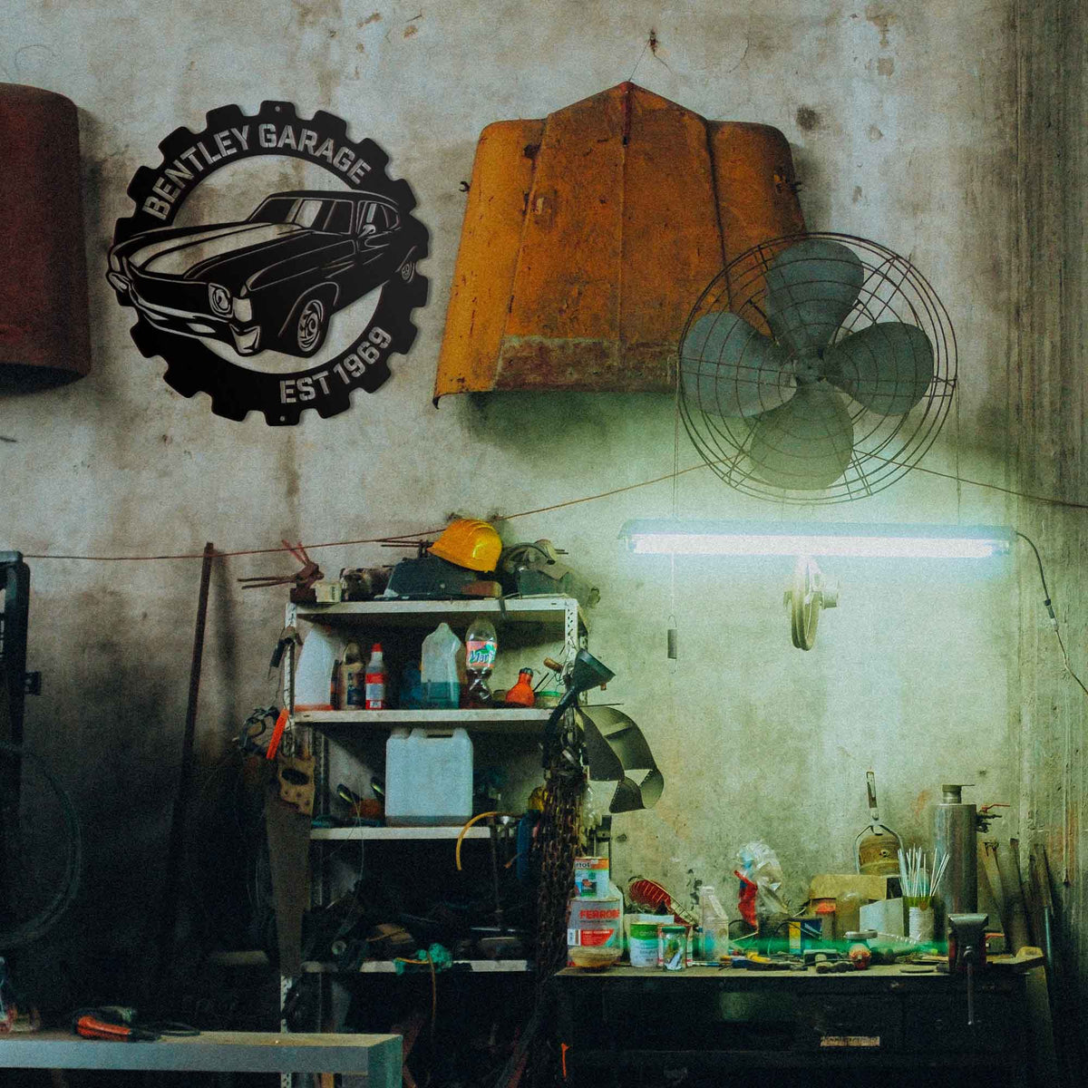 Classic Muscle Car Garage Sign - Personalized Metal Wall Art Metal Art - Throttle Mania