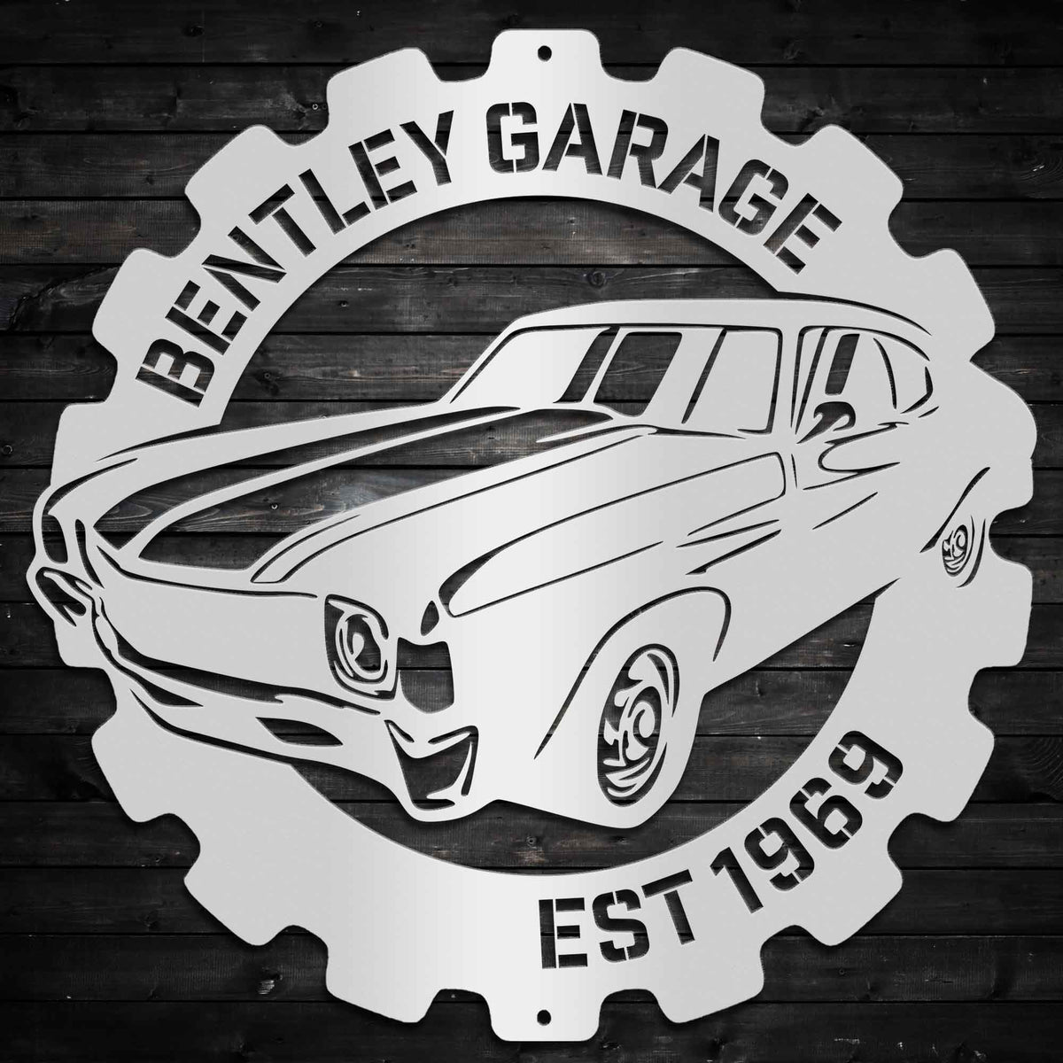 Classic Muscle Car Garage Sign - Personalized Metal Wall Art Metal Art - Throttle Mania