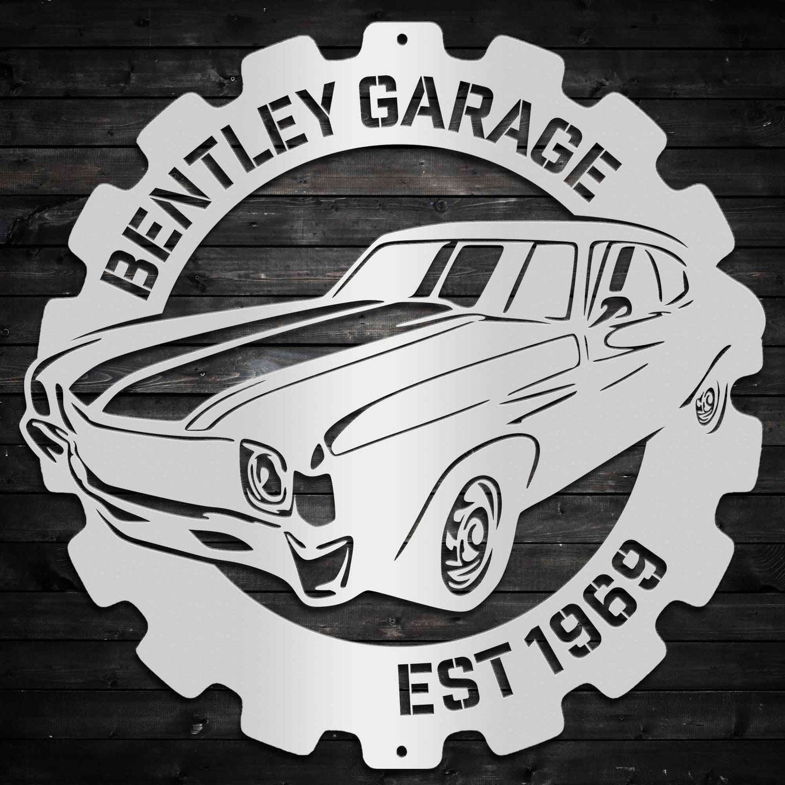 Classic Muscle Car Garage Sign - Personalized Metal Wall Art Metal Art - Throttle Mania