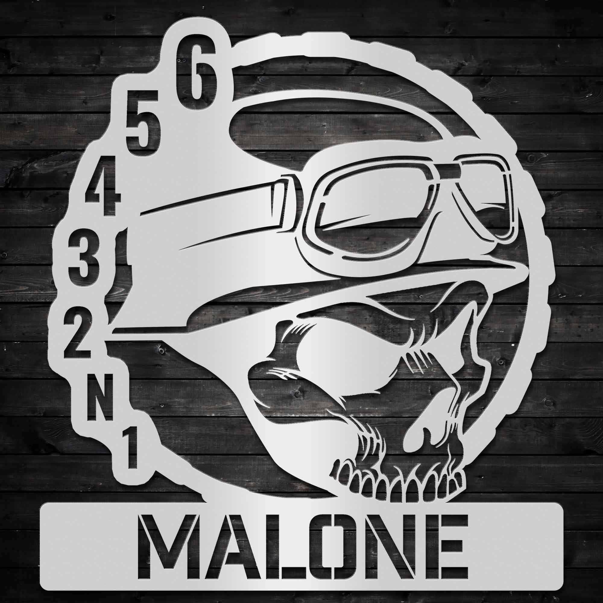 Classic Skull Biker - Personalized Metal Wall Art Metal Art - Throttle Mania