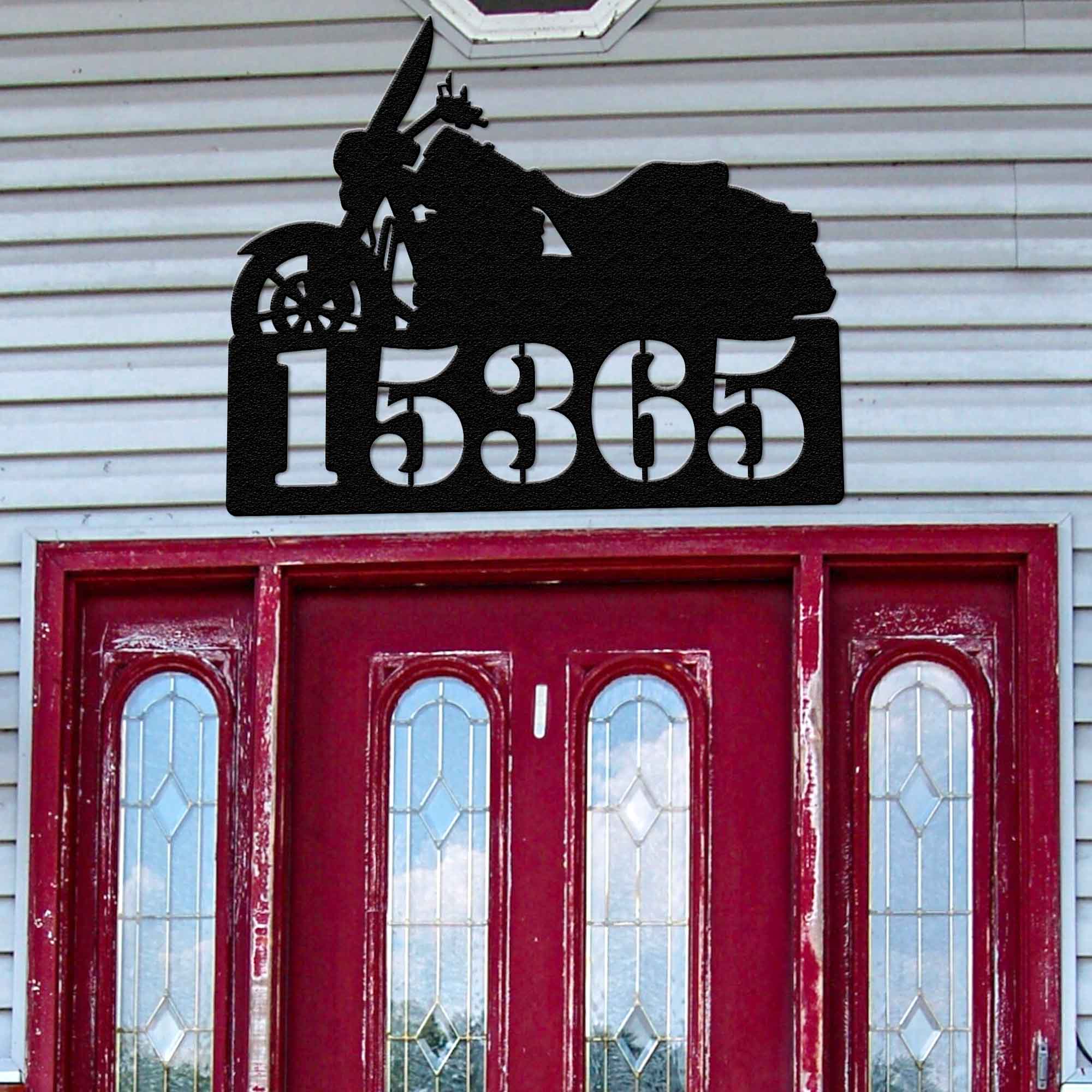 Cruiser Personalized Metal Home Address Sign Metal Art - Throttle Mania