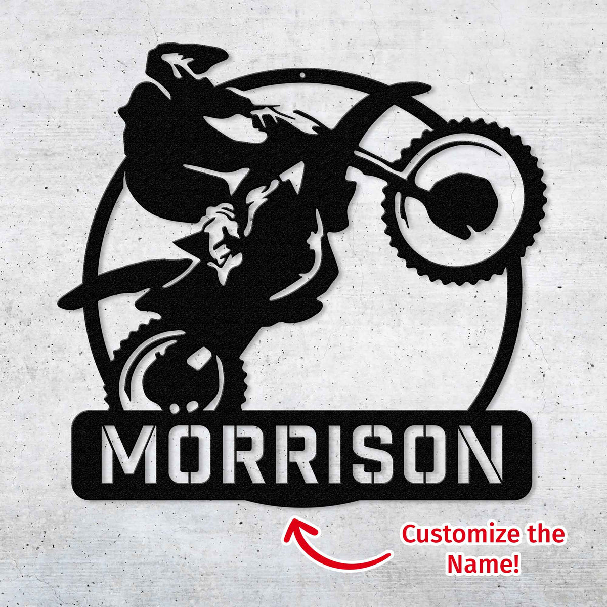 Dirtbike Wheelie - Personalized Metal Wall Art Metal Art - Throttle Mania