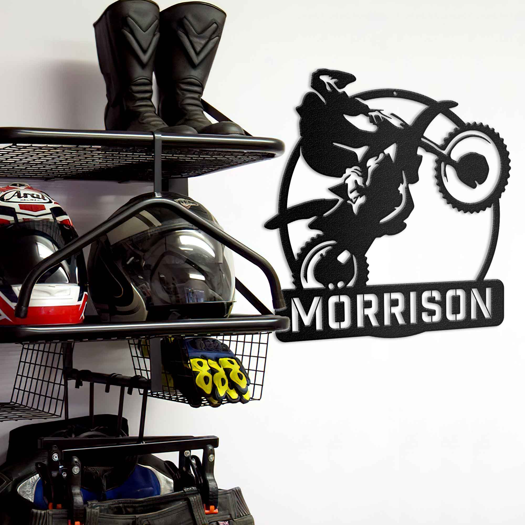 Dirtbike Wheelie - Personalized Metal Wall Art Metal Art - Throttle Mania