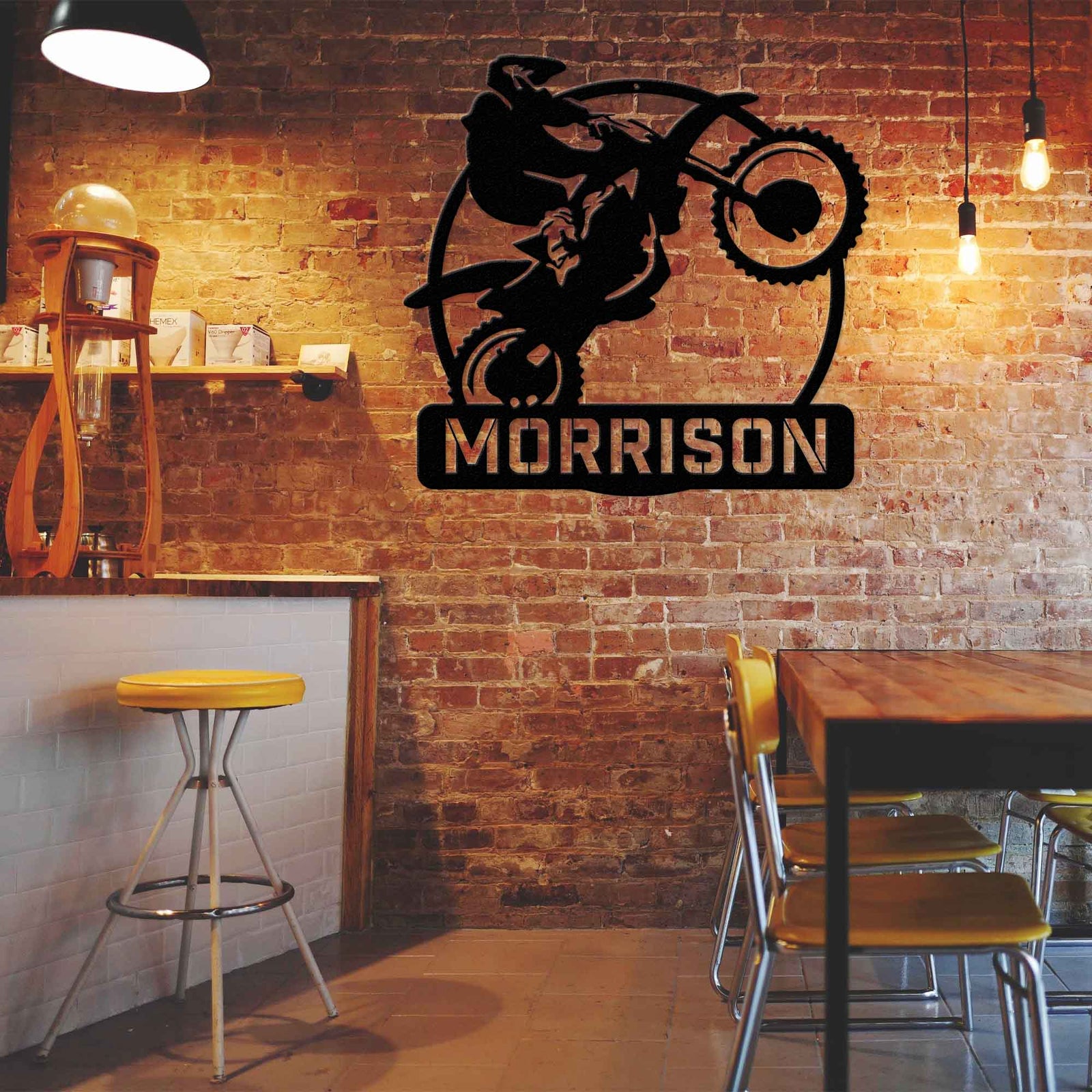 Dirtbike Wheelie - Personalized Metal Wall Art Metal Art - Throttle Mania