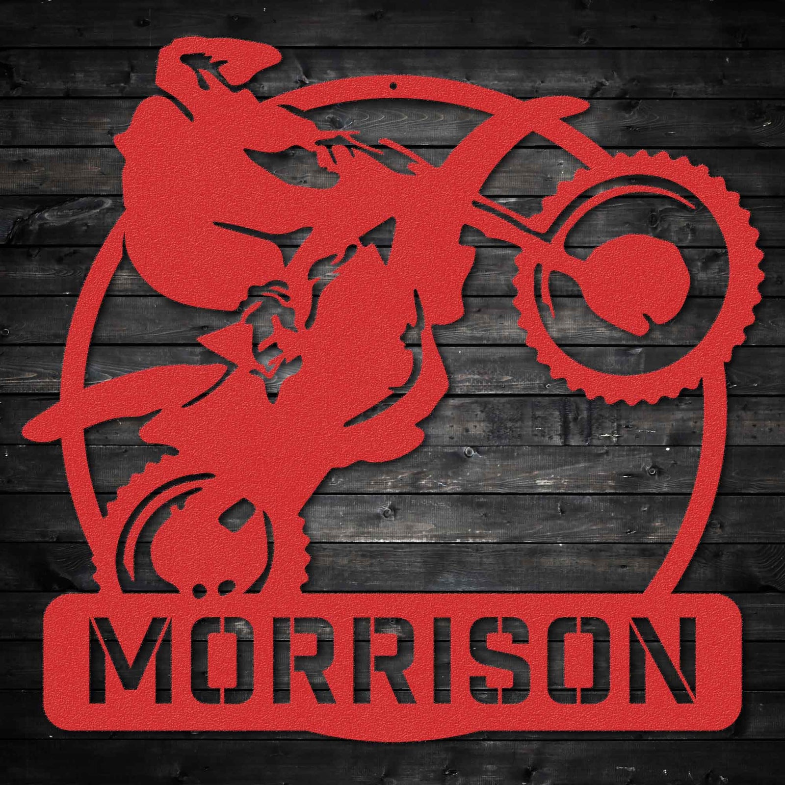 Dirtbike Wheelie - Personalized Metal Wall Art Metal Art - Throttle Mania