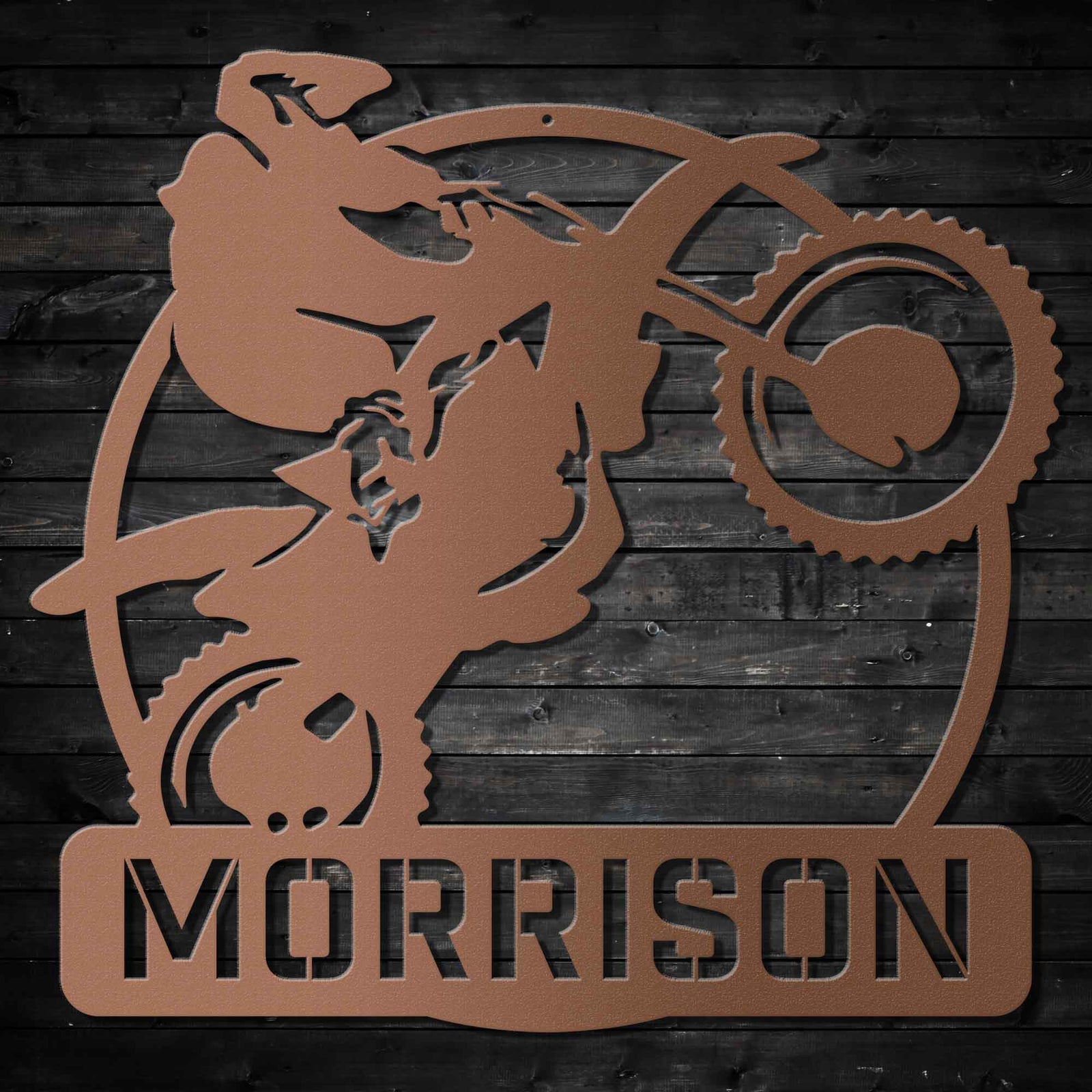 Dirtbike Wheelie - Personalized Metal Wall Art Metal Art - Throttle Mania