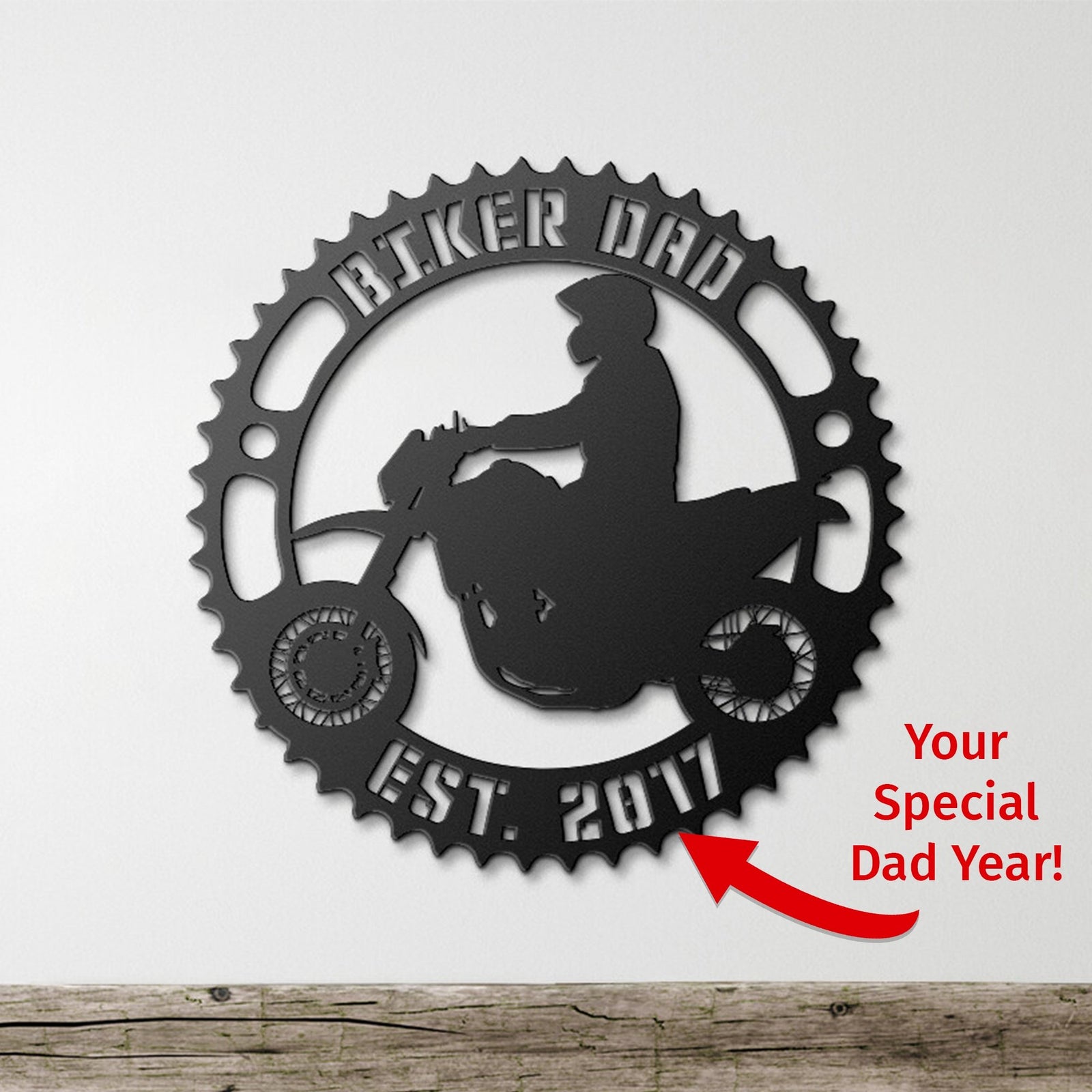 Dual Sport Biker Dad - Personalized Metal Wall Art Metal Art - Throttle Mania