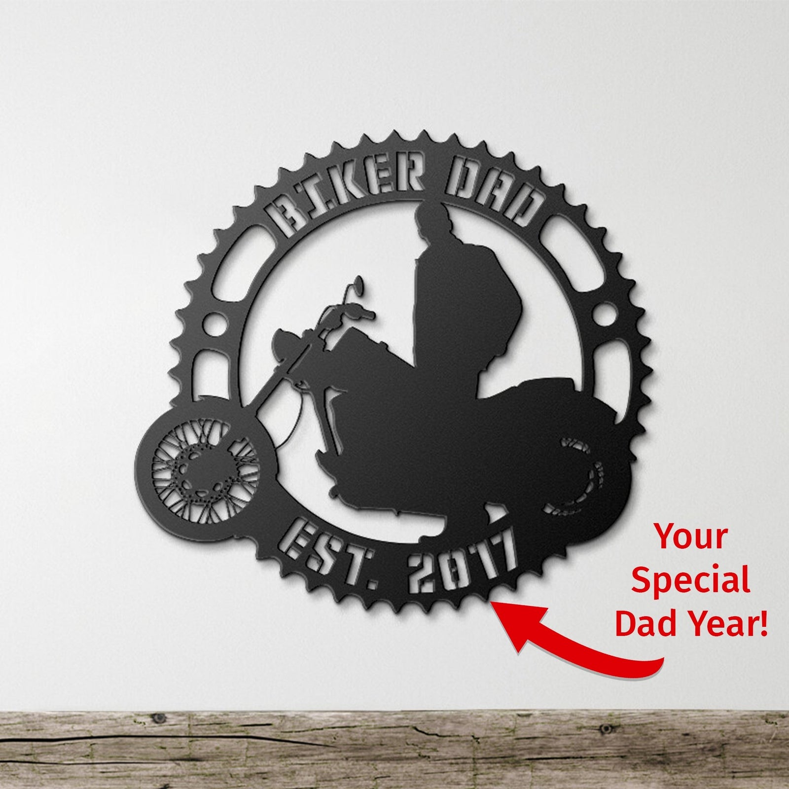 Harley Biker Dad - Personalized Metal Wall Art Metal Art - Throttle Mania