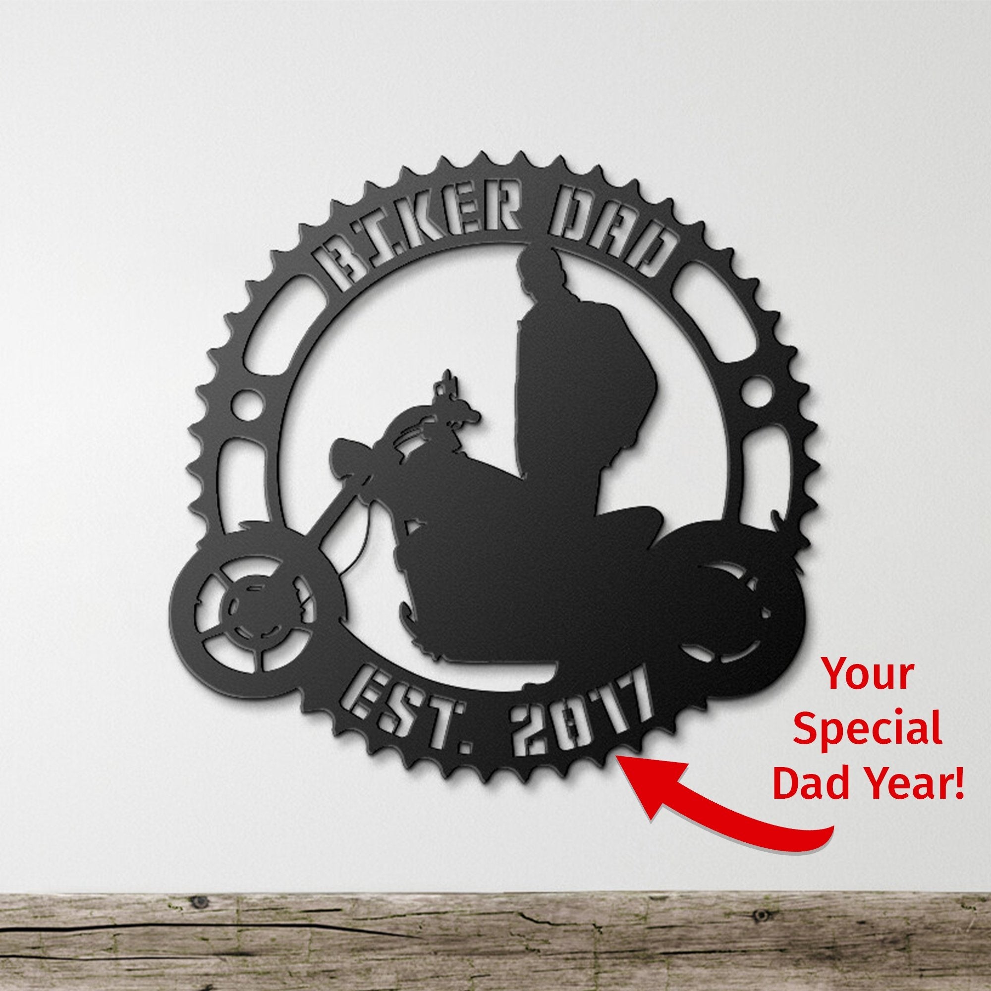 Harley Biker Dad - Personalized Metal Wall Art Metal Art - Throttle Mania