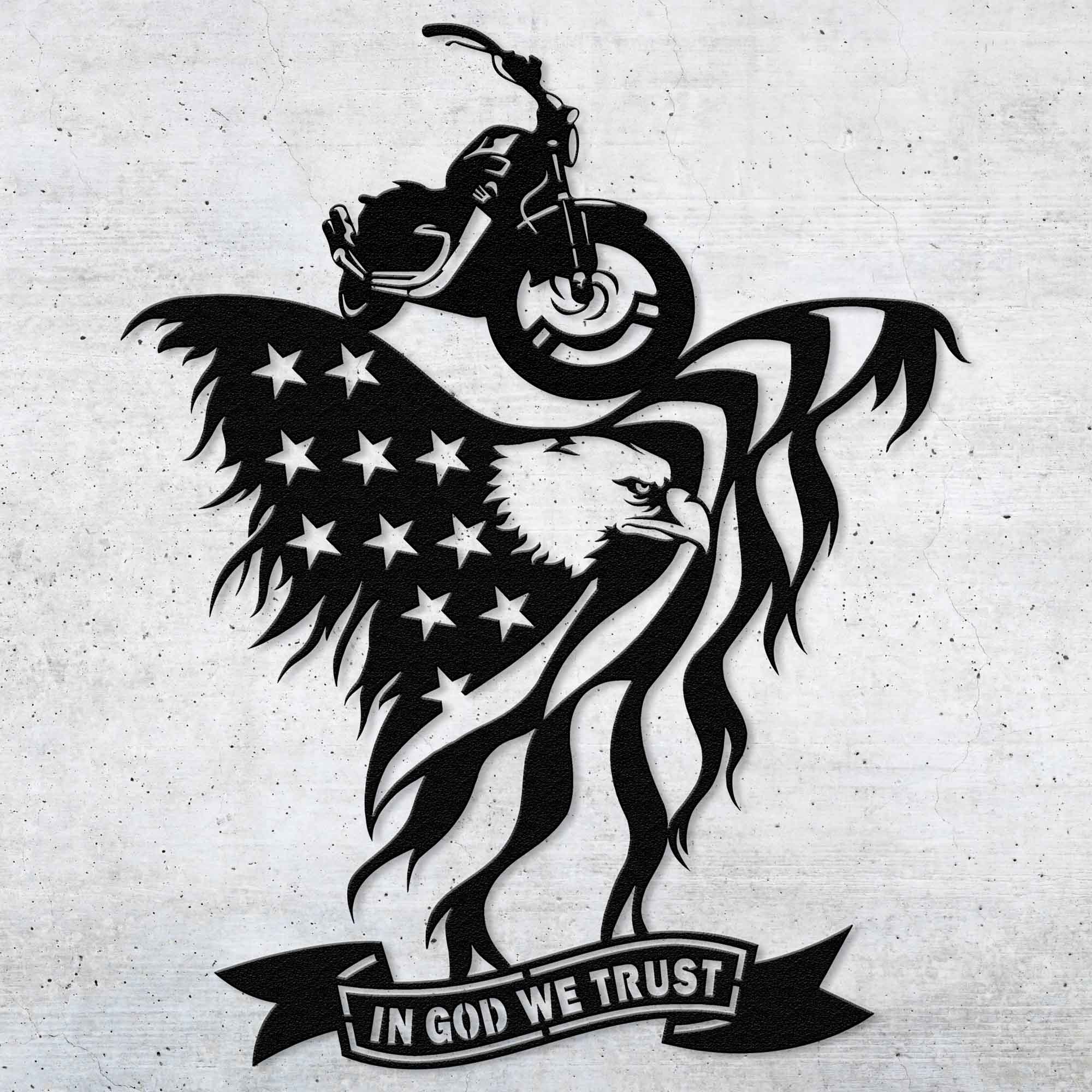 In God We Trust - Biker Edition Metal Art - Throttle Mania