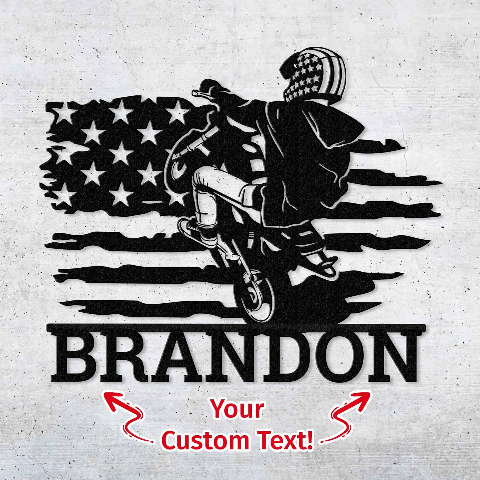 Mini Bike American Wheelie - Personalized Metal Wall Art Metal Art - Throttle Mania