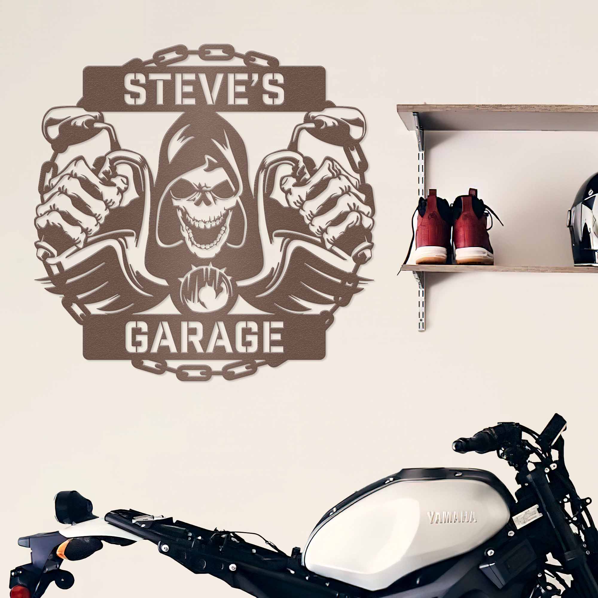 Skull Biker - Personalized Metal Wall Art Metal Art - Throttle Mania